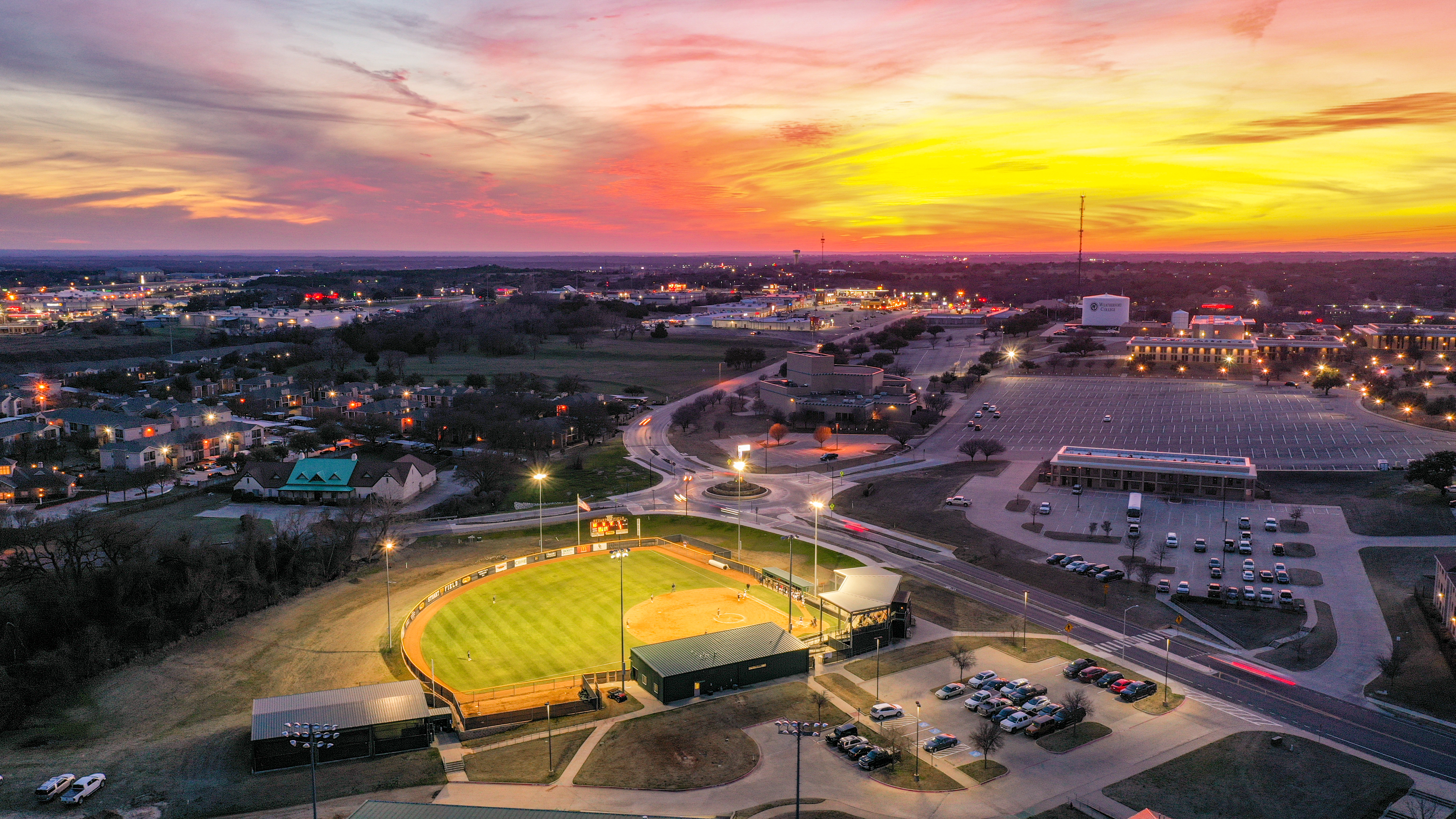 aerial image of Parker County Court House